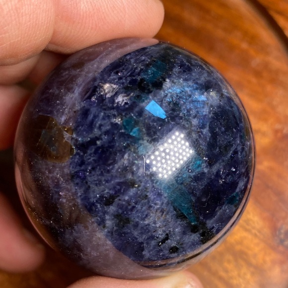 Iolite with Emerald Sphere Accessories - Blue Iolite with Emerald Stone Sphere